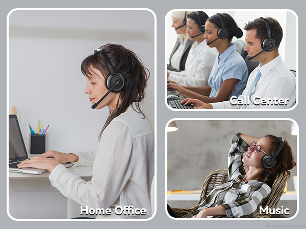 wireless headset with mic for work