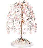 YATOJUZI Rose Quartz Crystal Tree of Life Money Tree Pink Gifts for Women Pink Office Desk Home D...