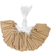 Uniclife 200 Pcs Kraft Price Tags 1 Inch Writable Price Labels Kraft Price Display Tags for Prici...