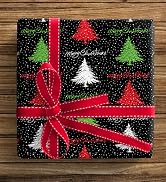 ZINTBIAL Christmas Tree Reversible Wrapping Paper Roll - Gift Wrap with Red & White Stripes on Re...