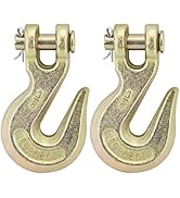 G70 3/8 Clevis Grab Hooks Heavy Duty Chain Hook for Truck Trailer, Chain Forged Alloy Steel Chain...