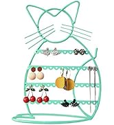Urban Deco Jewelry Organizer Stand Cat Shaped Earring Holder Organizer Metal 48 Stud Earring Hole...