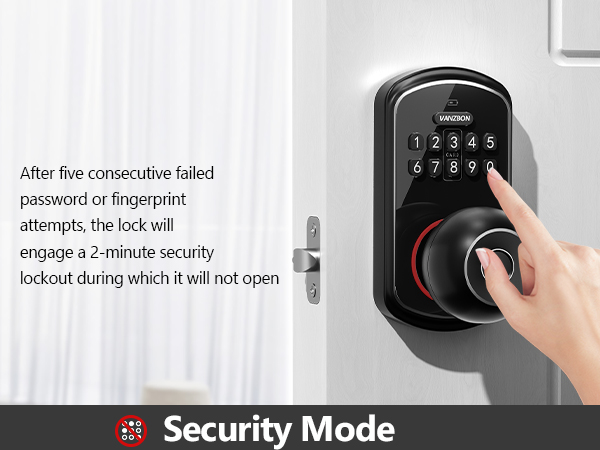 interior door knobs with fingerprint lock