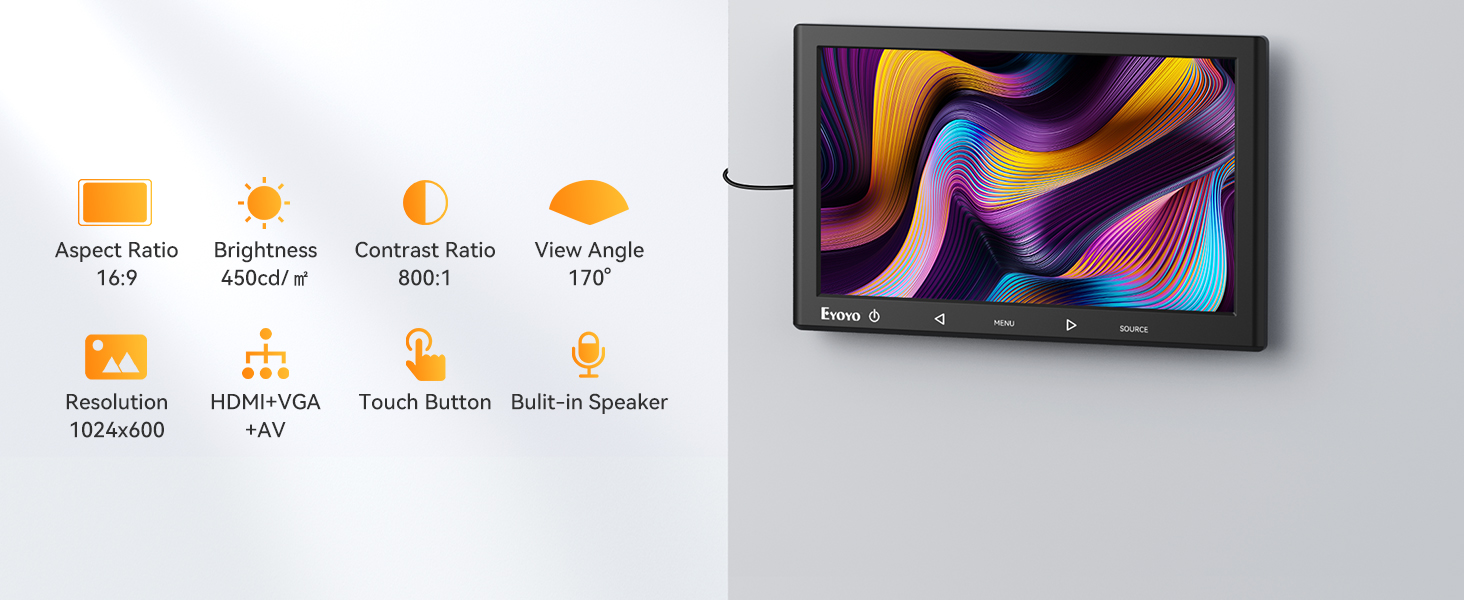 Eyoyo 10 Inch Small HDMI Monitor