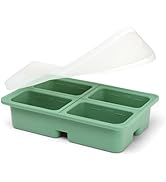 haakaa Sturdy Silicone Freezer Tray with Lid – Soup & Meal Prep Tray, 1 Cup Portion Cubes for Foo...