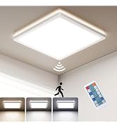 BLNAN Dimmable Motion Sensor LED Ceiling Light with Remote Control, 9 Inch 18W 1800LM Radar Motio...