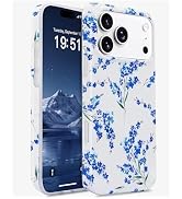 J.west Floral Compatible with iPhone 17 Pro Max Case 6.9", Soft TPU Flower Pattern Design, Shockp...