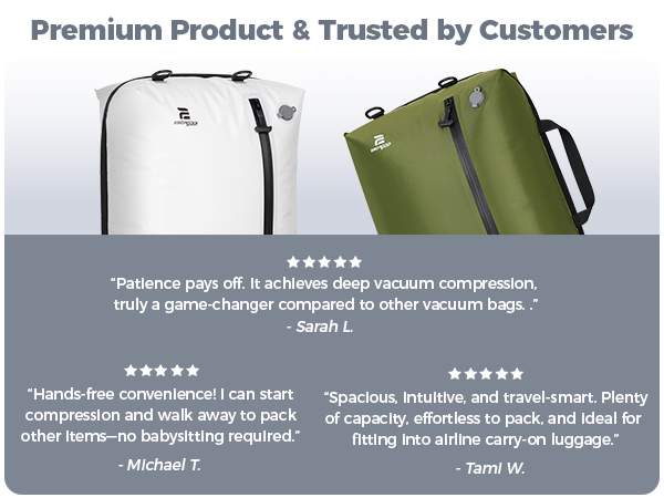 packing vacuum bags for travel with pump