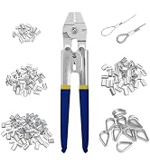 Sanuke Wire Rope Crimping Kit, Cable Swaging Tool Crimps up to 2.2mm | with 140pcs 4sizes Aluminu...