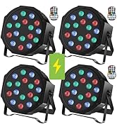 U`King Rechargeable LED Par Lights,Wireless18 * 2W RGB Stage Lighting Battery Powered Uplights by...