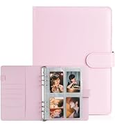 A5 Kpop Photocard Binder, Trading Card Holder, 6 Ring Binder Album with 200 Slots, PU Leather Cov...