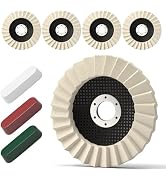 BURMONG 8 Pcs Wool Polishing Wheel & Compound Kit – 5 Buffing Wheels (4-1/2" x 7/8") + 3 Polishin...