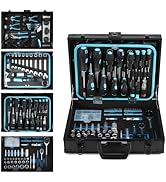 248 Piece Blue Mechanic Tool Set, General Home, Auto Repair Tool Set with Heavy Duty Aluminum Box...