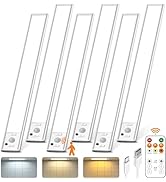 Under Cabinet Lighting with Remote Control,2500mAh USB Rechargeable Motion Sensor Light Indoor,35...