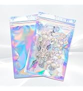 100Pcs Holographic Resealable Bags, 4x6 inch Packaging Foil Pouch ,Motomy Mylar Food Storage Bag ...