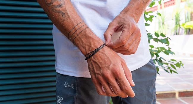 mens braided fabric corded style premium stainless durable resistant waterproof men