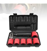 RULLINE 9-Piece Wheel Stud Cleaner Tool Kit Rust and Debris Removal Set with 1/4" Hex to 1/2" Squ...