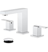 KENES Polished Chrome Widespread Bathroom Faucet 2 Handle Bathroom Sink Faucet 3 Hole, 8-Inch 3 P...