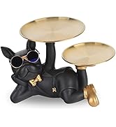 oliruim Bulldog Butler Statue with Tray French Bulldog Decor Sculpture for Home Living Room Candy...