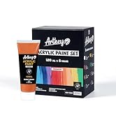 Artkey Acrylic Paint Set - 8 Colors (120 ml/4.06 oz) Tubes, Rich & Vibrant Pigments, Professional...