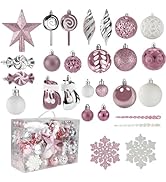 Shatterproof Christmas Ball Ornaments Set, 130 Pack Christmas Tree Decorations, Assorted Hanging ...