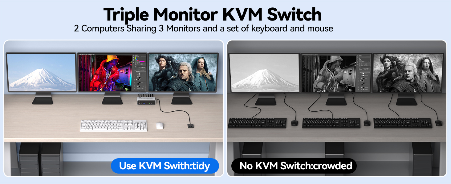 3 Monitors 2 Computers