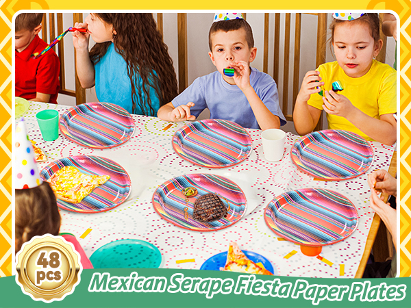 Mexican Serape Fiesta Paper Plates