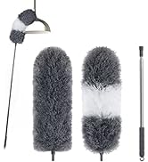 BOOMJOY Microfiber Duster with 100 Inches Extendable Pole, Feather Dusters for Cleaning, 2 Pack D...