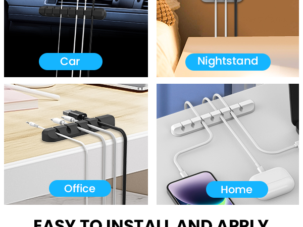 Cable Clips Cord Holders Cable Organizer Self Adhesive Cord Keeper for Desktop Organizing USB Cable