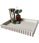 OAKOA Concrete Decorative Tray for Coffee Table Tray Decor - Ottoman Tray for Living Room - Bande...
