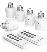 SURAIELEC Remote Control Light Socket, E26 E27 Bulb Base, 100FT Range, Wall Mountable Wireless Li...