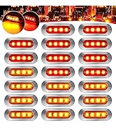 PSDRIQQ 20Pack DC12-24V 3.7 Inch 4 LED Trailer Marker Lights Clearance Light Front Rear Side Indi...