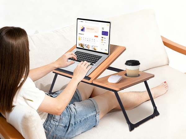 Laptop Lap Desk with Cup Holder for Working