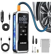 JUSUOX Tire Inflator Portable Air Compressor, Air Pump for Car Tires 150PSI Cordless with Battery...