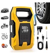CARSUN Cordless Tire Inflator Portable Air Compressor, 150 PSI Portable Air Pump for Car Tires wi...