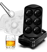 ICEXXP Whiskey Ice Ball Maker with Lid and Bin, 1.9" Round Ice Cube Trays for Freezer, Large Sphe...