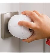 Child Safety Door Knob Cover (4 Pack) Hard-to-Remove Dual-Lock Door Handle Covers for Kids - Reus...