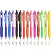 Drenubal 14 Colors Retractable Erasable Gel Pens, Fine Point, Assorted Color Inks for Drawing Wri...