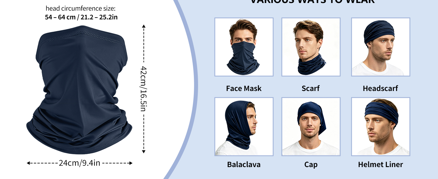Dapaser 6 Pack Cooling Neck Gaiter Face Mask4