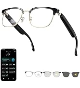 AI Smart Glasses, Bluetooth Audio Glasses with Real-Time Translator (164 Languages), Free APP, Ph...