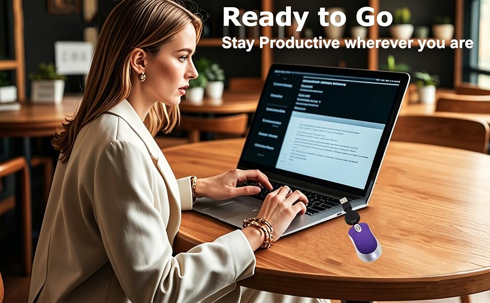Mini Small Travel Optical Mouse Portable USB Wired Mouse with Retractable USB Cord Office