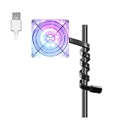 3.15" 80mm Adjustable Gooseneck Mini Fan Low Noise 5V USB Vent Cooling Fan with LED Light for Sma...