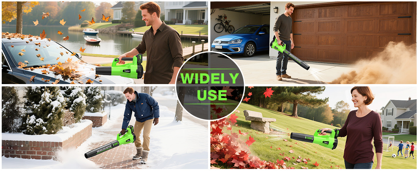 Tietoc Leaf Blower Cordless, 735CFM/200MPH Brushless Electric Leaf Blower