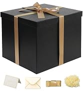 YINUOYOUJIA Large Gift Box 12x12x10 Inches,Black Gift Boxes for presents,Birthday Gift Box,Presen...