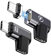 DuHeSin 240W USB C Magnetic Adapter, (2 Pack) Magnetic USB C Adapter Right Angle 24Pin with USBC ...