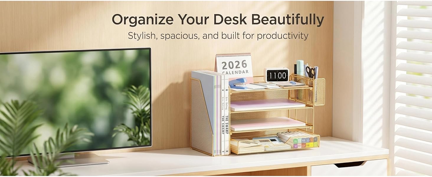 gold desk organizer accessories office supplies decor