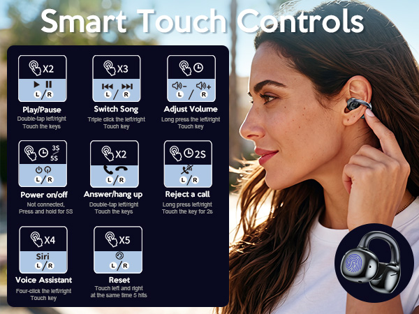 Clip on Earbuds Sport Open Ear Headphones