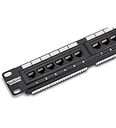 TRENDnet 24-Port Cat5-5e RJ-45 UTP Unshielded Patch Panel, Wallmount or Rackmount, 100Mhz, Color-...