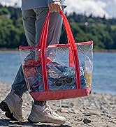 VENO Clear Bag Transparent Vinyl PVC Tote, Stadium, Outdoor, Beach, Pool