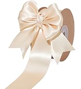 LaRibbons Nude Satin Ribbon 1 1/2 Inch 25 Yards Luxury Double Faced Silk Ribbon for Flower Bouque...